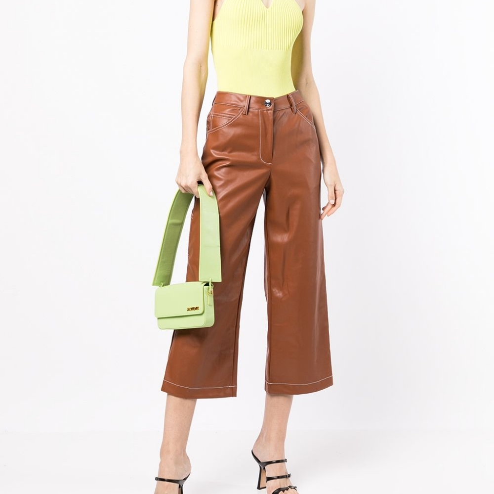 STAUD Domino cropped wide leg trousers size 4